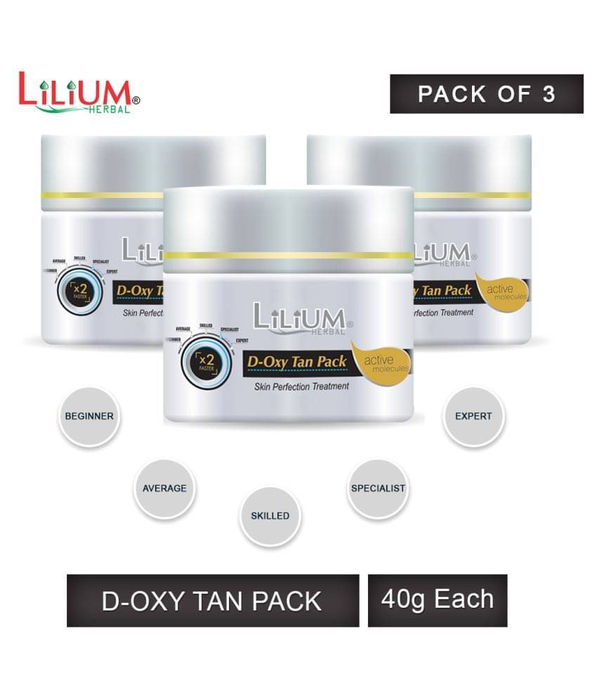Lilium D-OXY Tan Face Pack for Glowing Skin 40g, Natural Tan Removal Pack Of 3 Lilium D-OXY Tan Face Pack for Glowing Skin 40g, Natural Tan Removal Pack Of 3