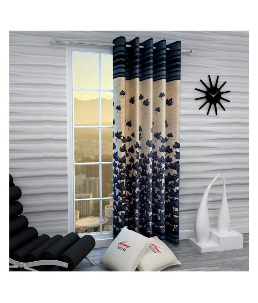 Home Sizzle Floral Semi-Transparent Eyelet Curtain 7 ft Single - Gold     			Home Sizzle Floral Semi-Transparent Eyelet Curtain 7 ft Single - Gold