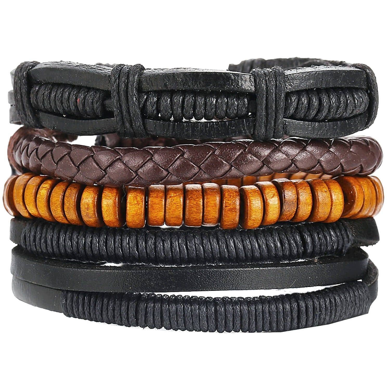 ZIVOM Black Faux Leather Bracelets - Bangles & Bracelets | Buy online on ZillyBuy