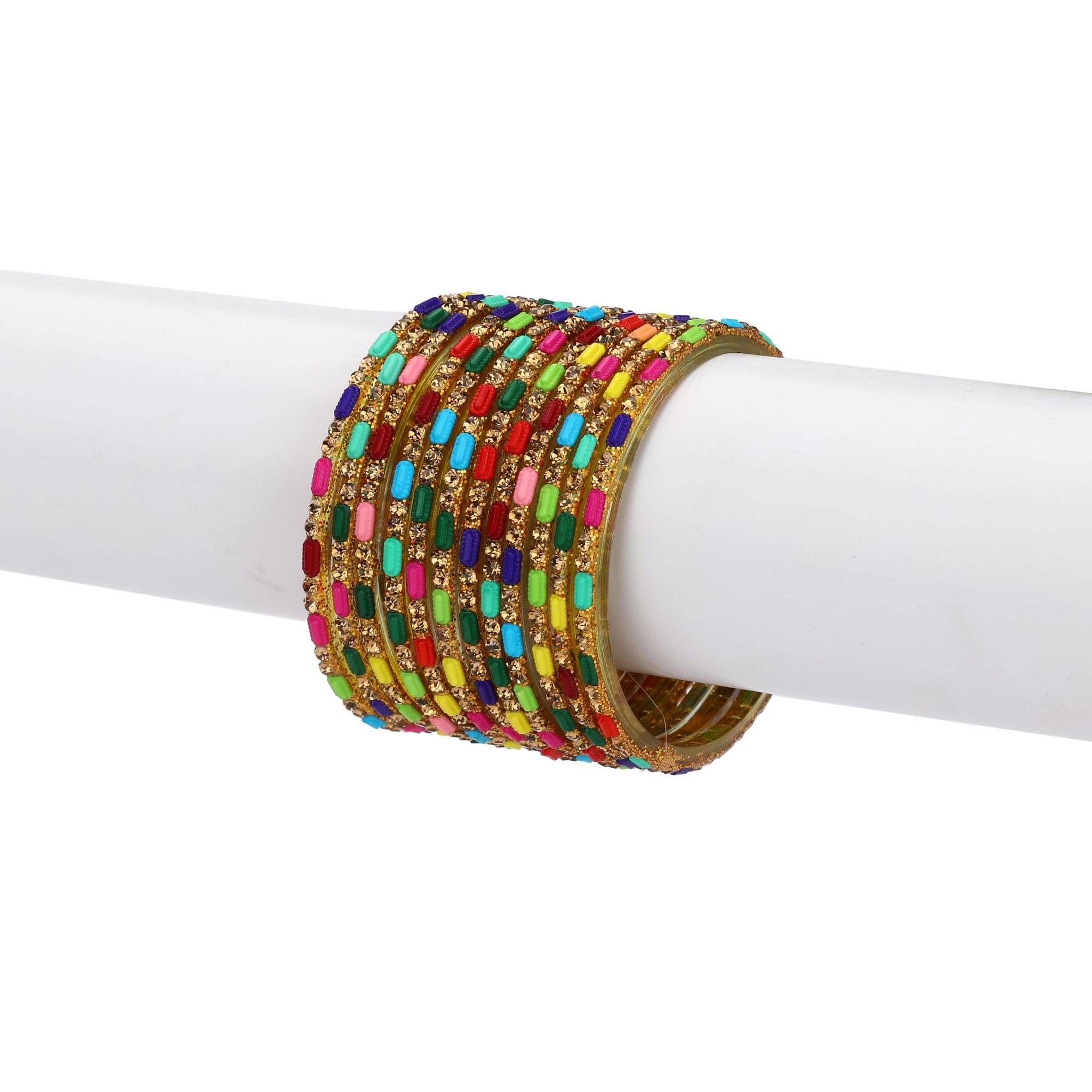 Afast Designer Colorful Collection Multi 12 Fashion Bangle Set Ornamented With Exclusive Beads-GI1.d Afast Designer Colorful Collection Multi 12 Fashion Bangle Set Ornamented With Exclusive Beads-GI1.d