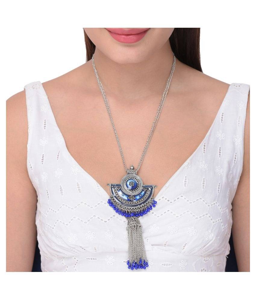     			Bhagya Lakshmi Alloy Blue Contemporary Contemporary/Fashion Necklace
