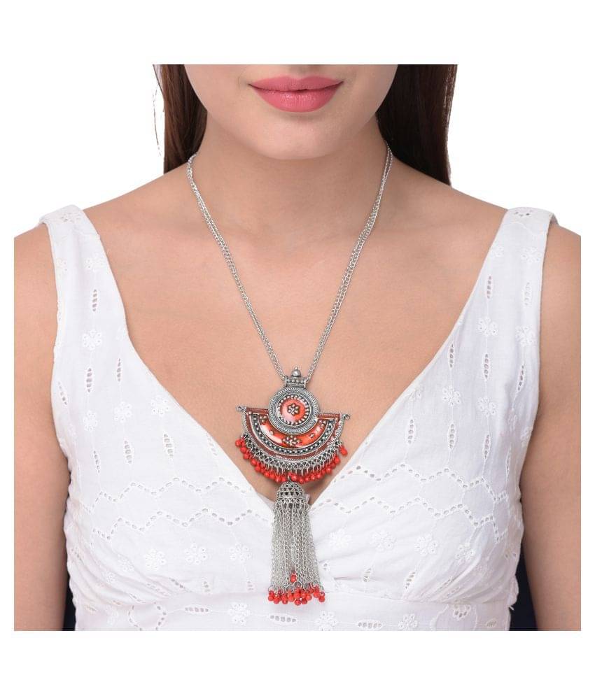 Bhagya Lakshmi Alloy Red Contemporary Contemporary/Fashion Necklace Bhagya Lakshmi Alloy Red Contemporary Contemporary/Fashion Necklace