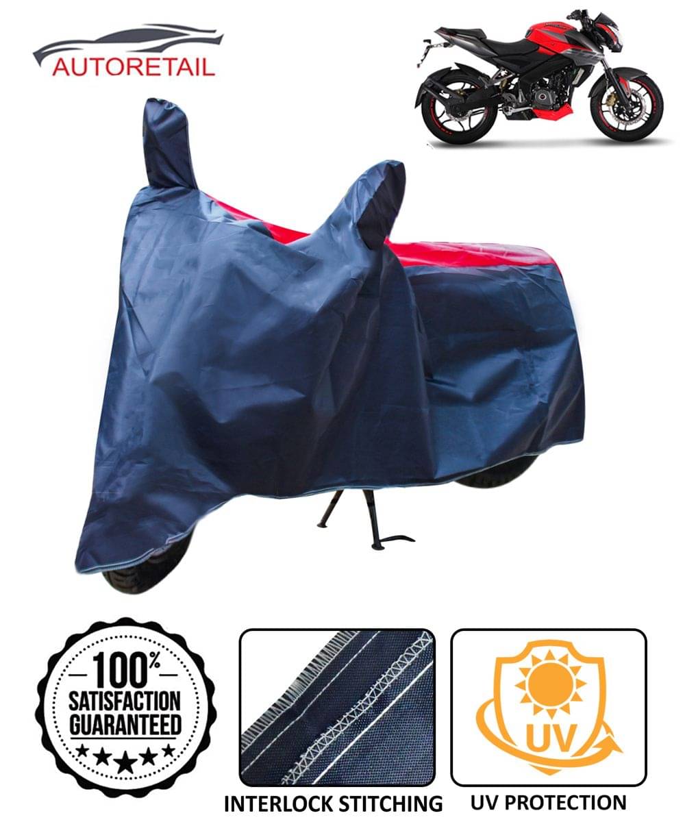     			Autoretail Dust Proof Two Wheeler Polyster Cover With (Mirror Pocket) for Bajaj Pulsar 150 F with Buckle Lock (Red & Blue)