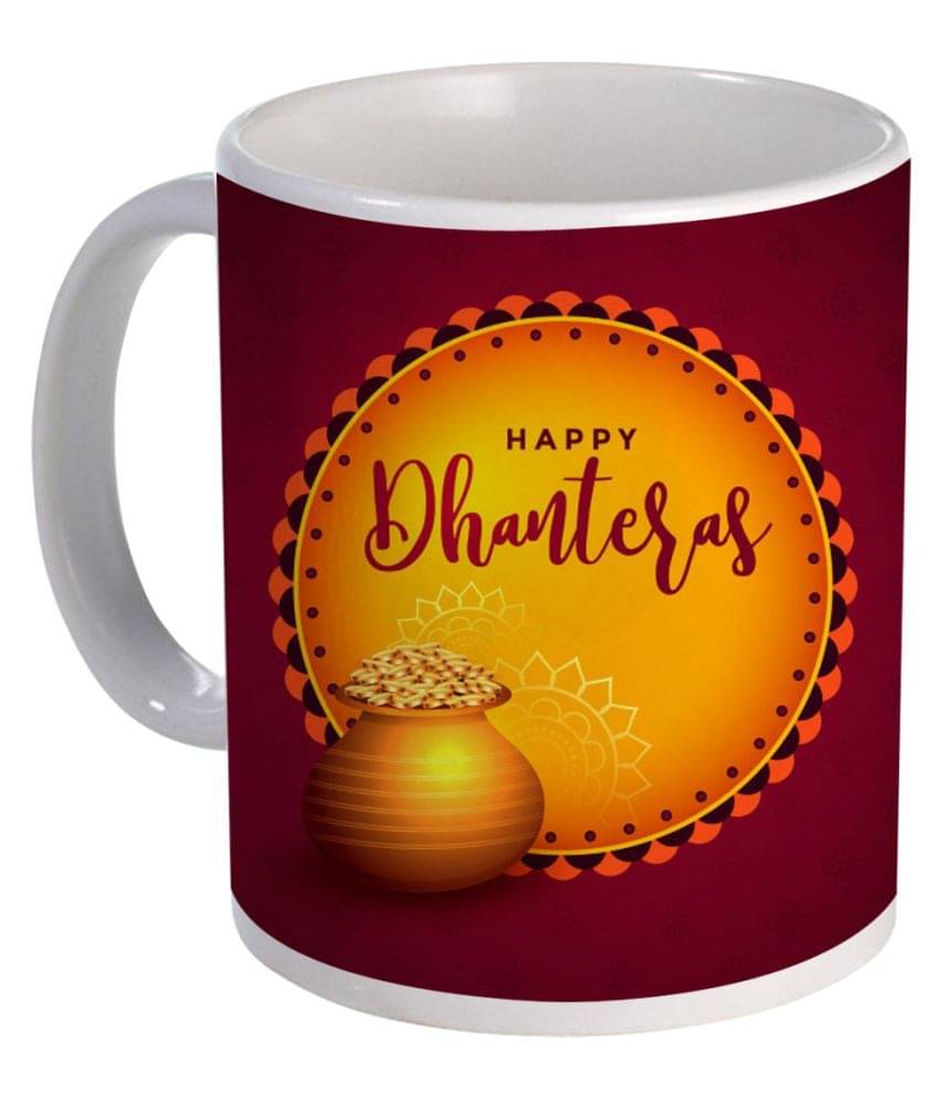 COLOR YARD best happy dhanteras design with coins on Ceramic Coffee Mug 1 Pcs 320 mL COLOR YARD best happy dhanteras design with coins on Ceramic Coffee Mug 1 Pcs 320 mL