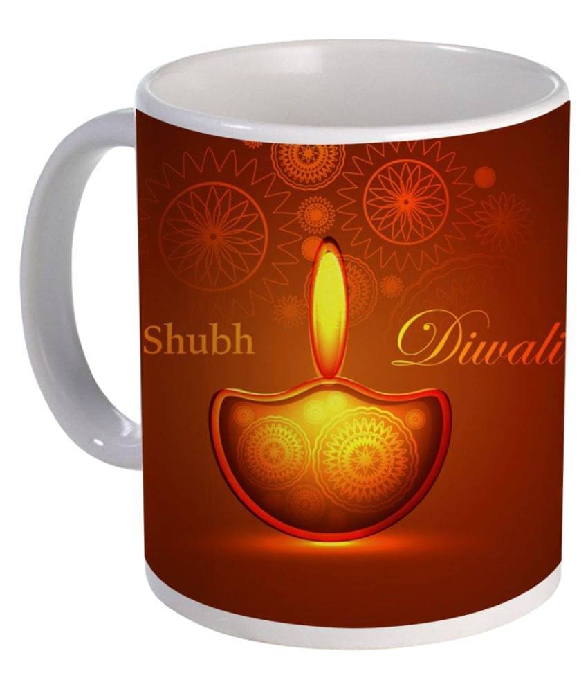     			COLOR YARD best subh diwali design with diya on Ceramic Coffee Mug 1 Pcs 320 mL