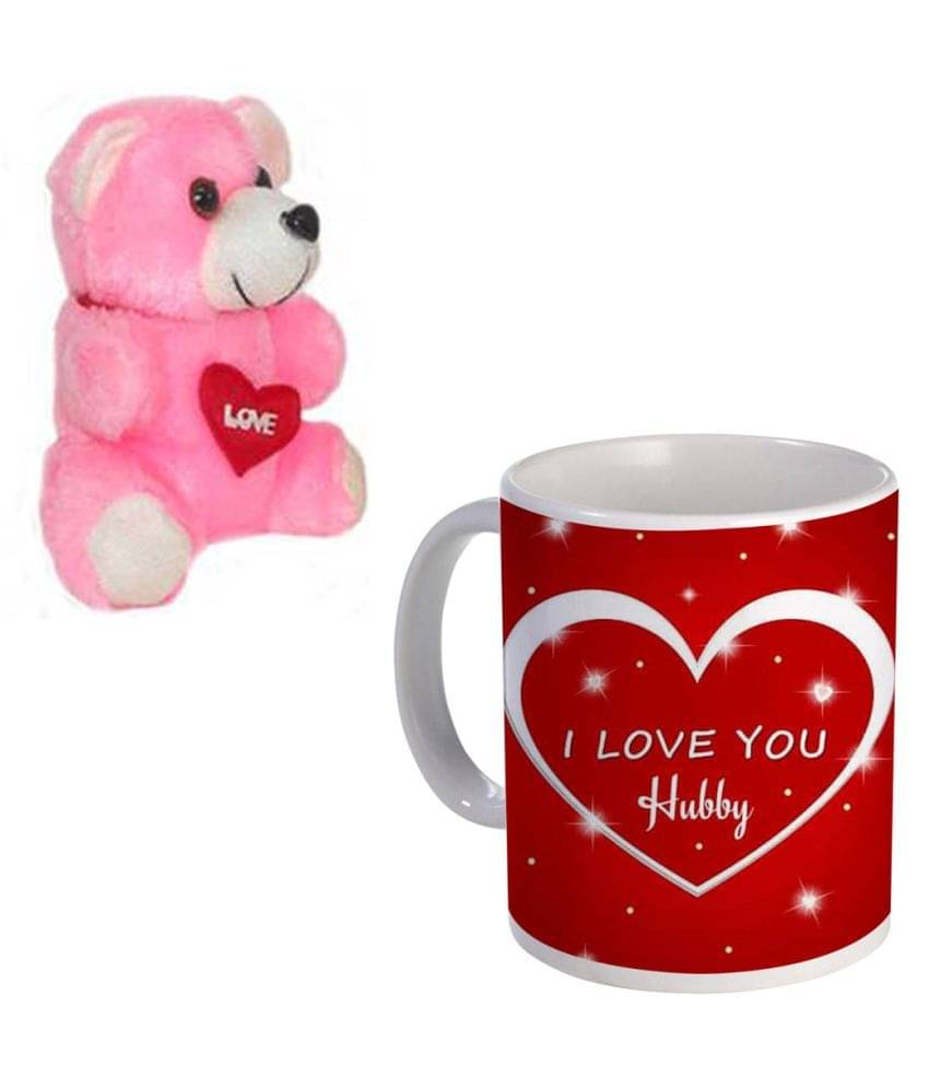 COLOR YARD best I love you hubby with pink teddy bear on Ceramic Coffee Mug 2 Pcs 321 mL COLOR YARD best I love you hubby with pink teddy bear on Ceramic Coffee Mug 2 Pcs 321 mL