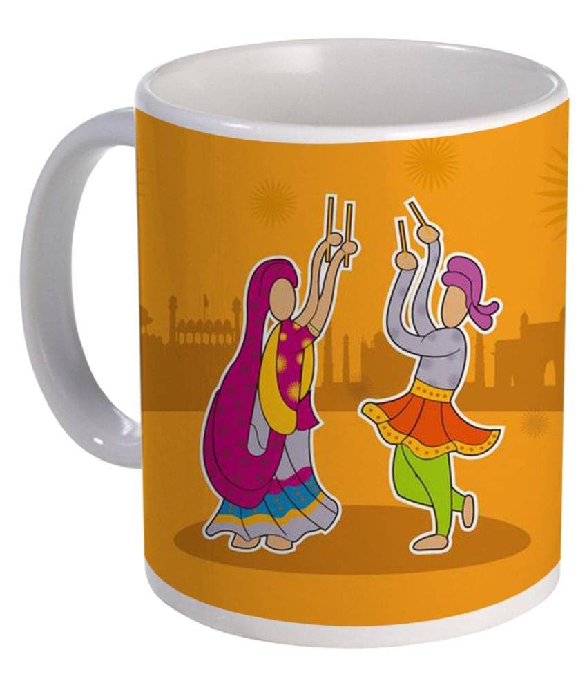 COLOR YARD best couple playing dandiya with multi color Ceramic Coffee Mug 1 Pcs 320 mL COLOR YARD best couple playing dandiya with multi color Ceramic Coffee Mug 1 Pcs 320 mL