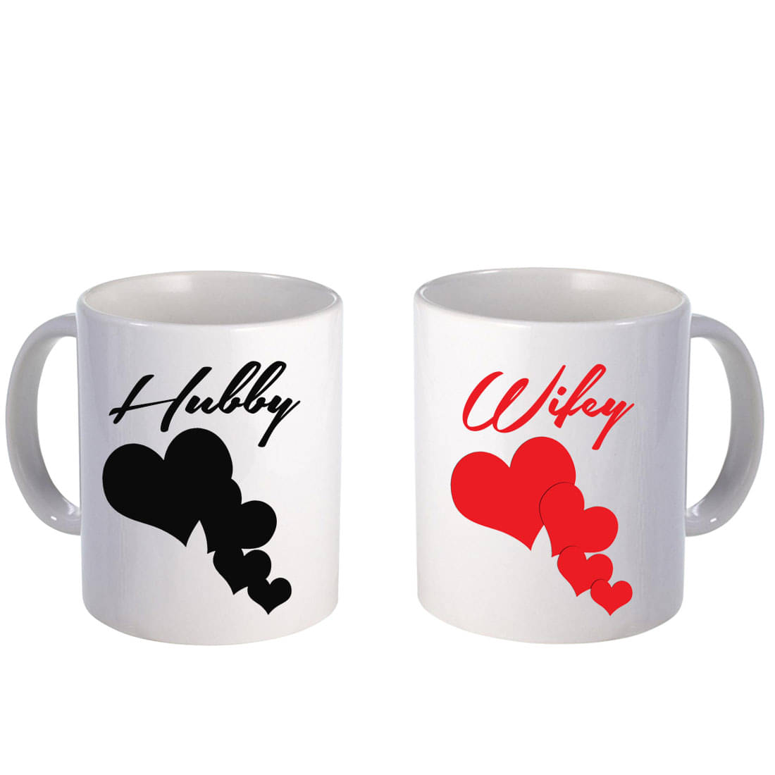     			COLOR YARD hubby and wifey red Ceramic Coffee Mug 320 mL ( Pack of 1 )