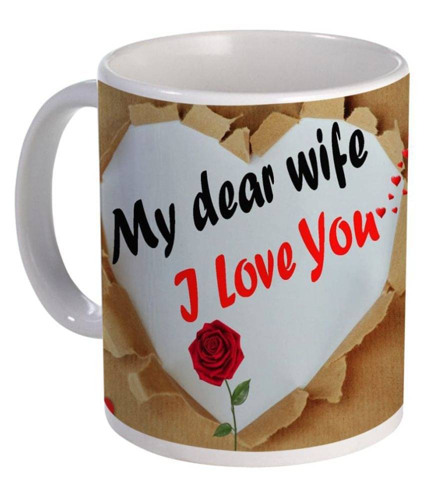     			COLOR YARD my dear wife I love you Ceramic Coffee Mug 1 Pcs 320 mL