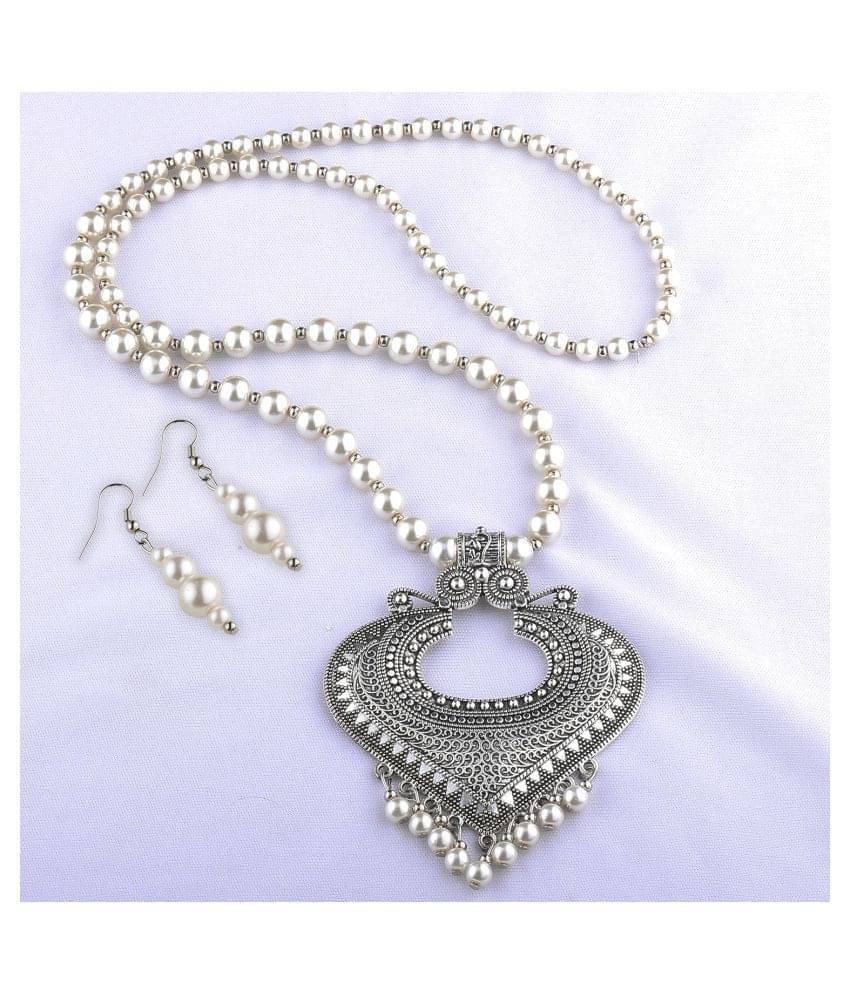 Silver Shine Alloy Silver Contemporary/Fashion Antique Necklaces Set Silver Shine Alloy Silver Contemporary/Fashion Antique Necklaces Set