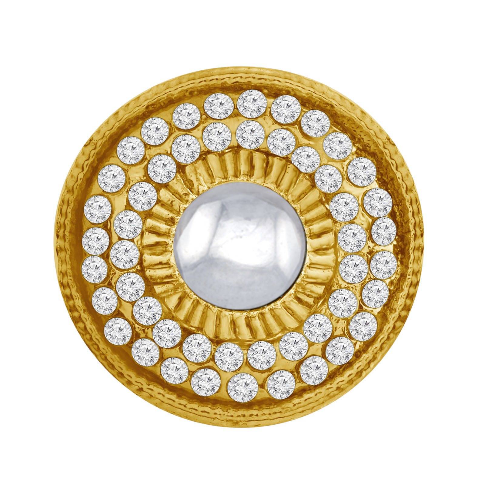 Spargz Round Festive Wear Alloy Gold Plated AD Stone Ring For Women Spargz Round Festive Wear Alloy Gold Plated AD Stone Ring For Women