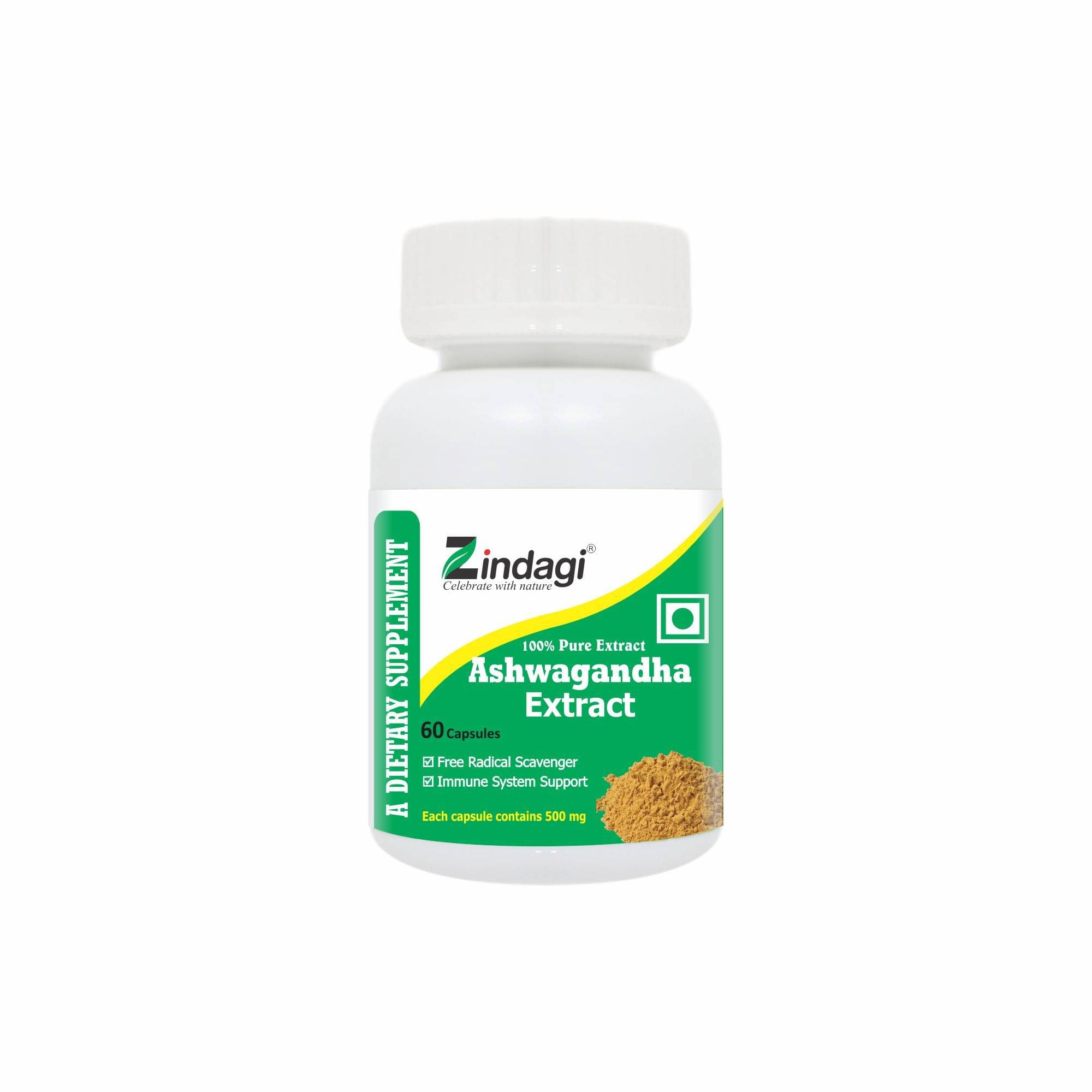     			Zindagi Ashwagandha Extract Capsules Capsule 60 gm