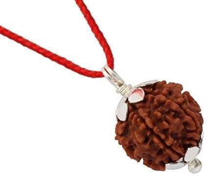     			4 Mukhi (Four Mukhi) Nepali Rudraksha Sterling Silver Pendant Certified (Char Mukhi Pendant)