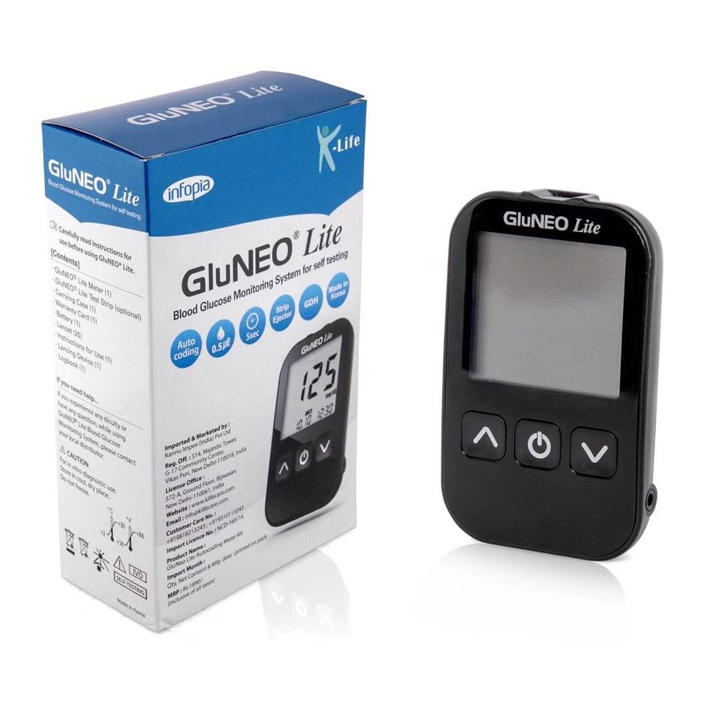     			GLUNEO LITE Kit with 25 strips Glucometer