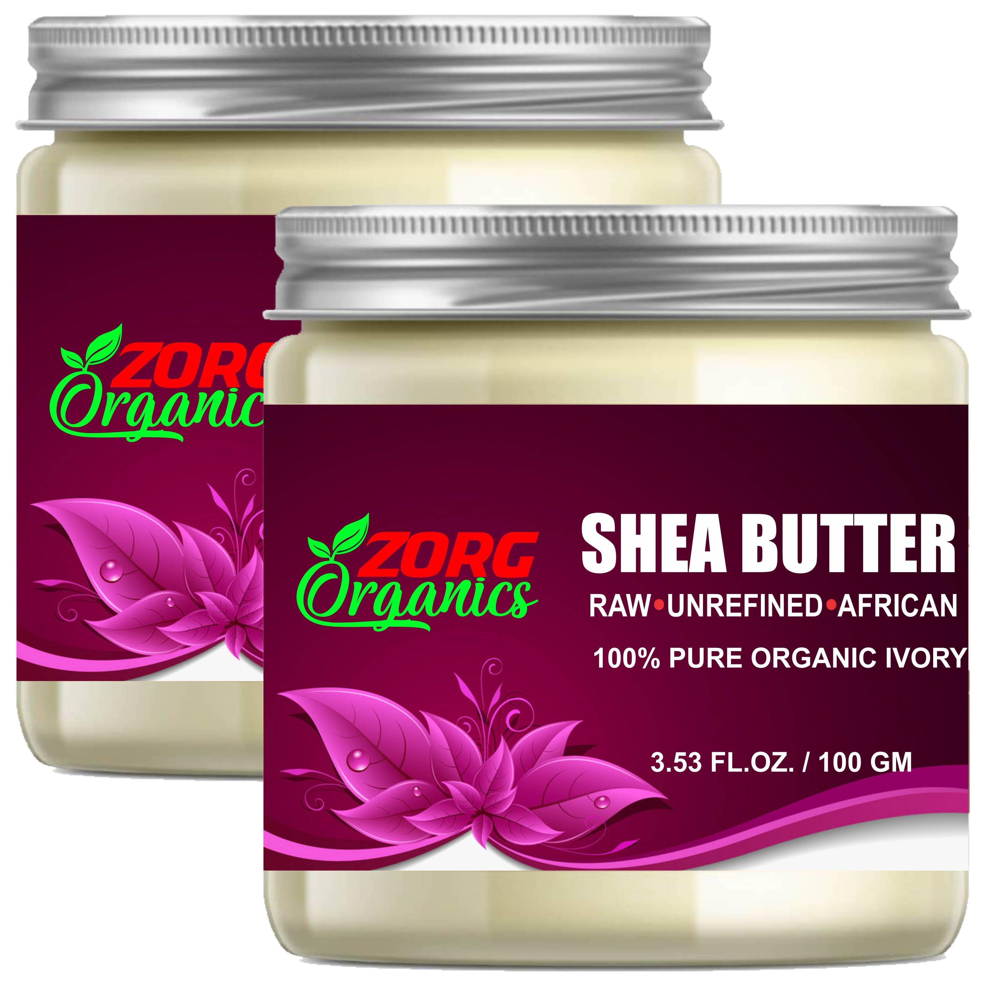 Zorg Organics 100% Pure Ivory African Shea Butter Raw Great For Face,Skin,Body,Lips Moisturizer 200 ml Pack of 2 Zorg Organics 100% Pure Ivory African Shea Butter Raw Great For Face,Skin,Body,Lips Moisturizer 200 ml Pack of 2