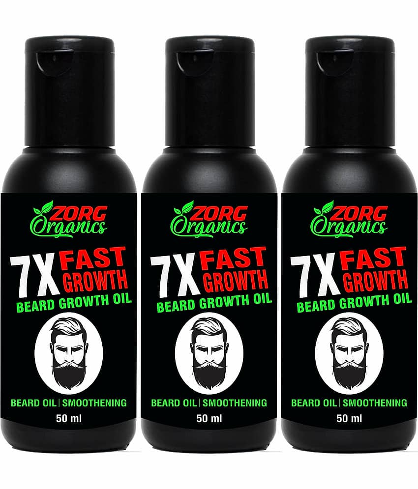 Zorg Organics 7X Growth Beard Oil Hair Oil 150 ml Pack of 3 - Beard Care and Tools | Buy online on ZillyBuy