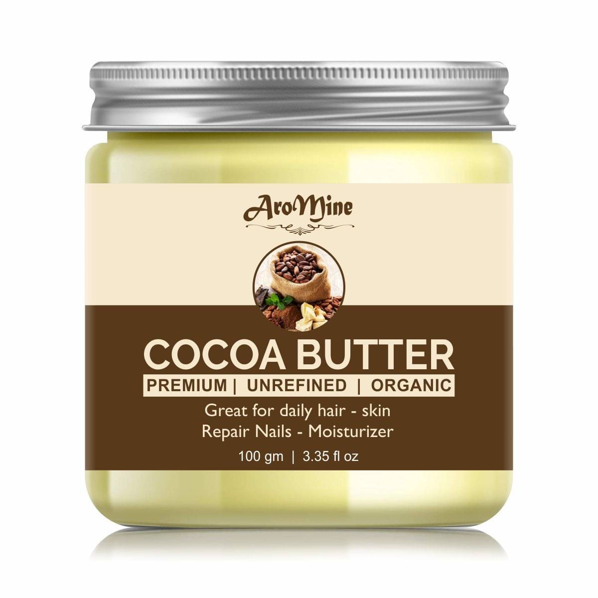     			Aromine 100% Pure Organic Coca Butter |Raw | Great For Face,Skin,Body, Moisturizer 100 gm