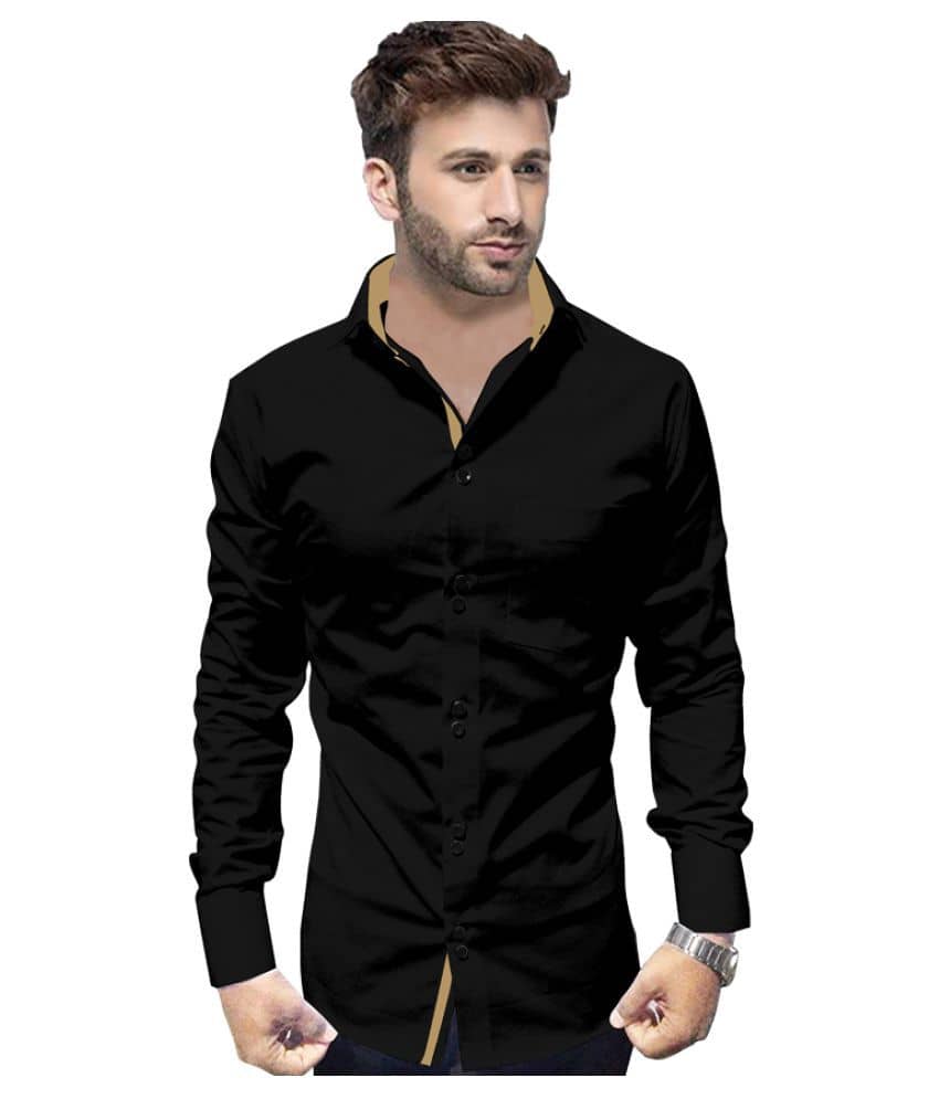 SUR-T 100 Percent Cotton Black Solids Shirt