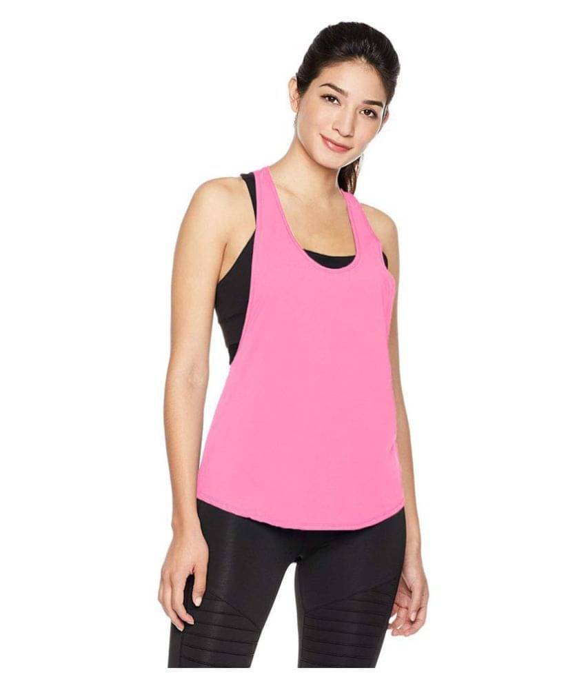 THE BLAZZE Cotton Tank Tops - Pink     			THE BLAZZE Cotton Tank Tops - Pink
