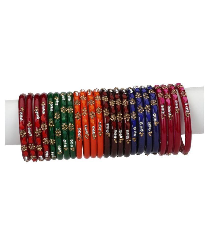     			Afast Designer Matching Color Fashionable Bangle Set Combo Hand Decorative Set Of 24