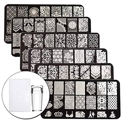 FOK 3 Pcs Stamping Image Plate Décor Accessories 34 g