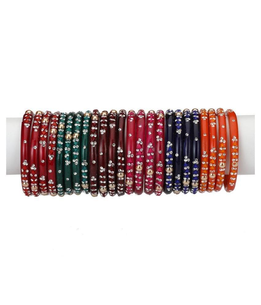     			Afast Designer Matching Color Fashionable Bangle Set Combo Hand Decorative Set Of 24