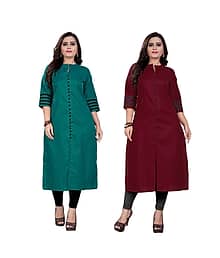 Shagun Multicolor Cotton Front Slit Kurti