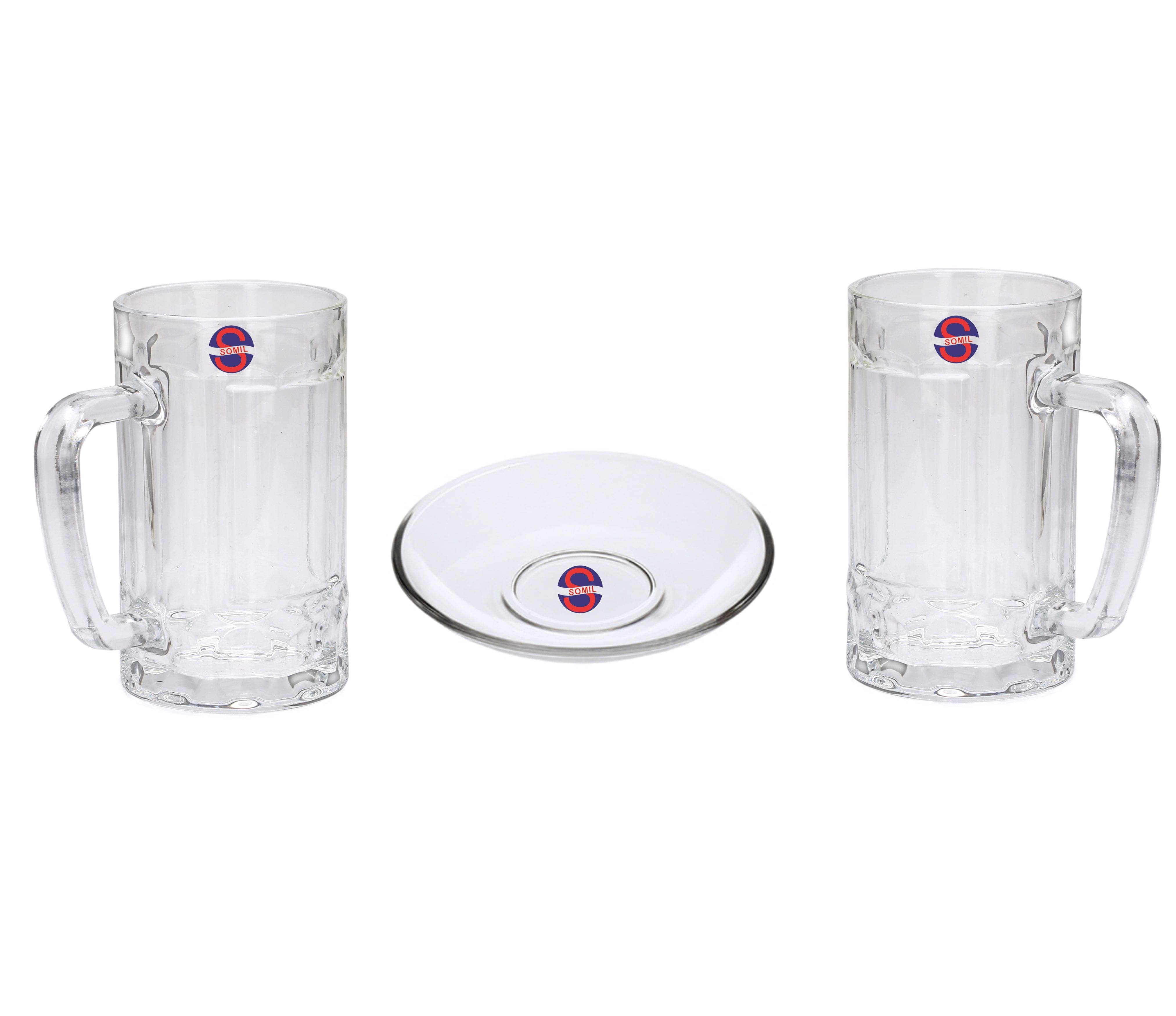     			Afast Glass Glass, Plate Set, Transparent, Pack Of 3, 350 ml