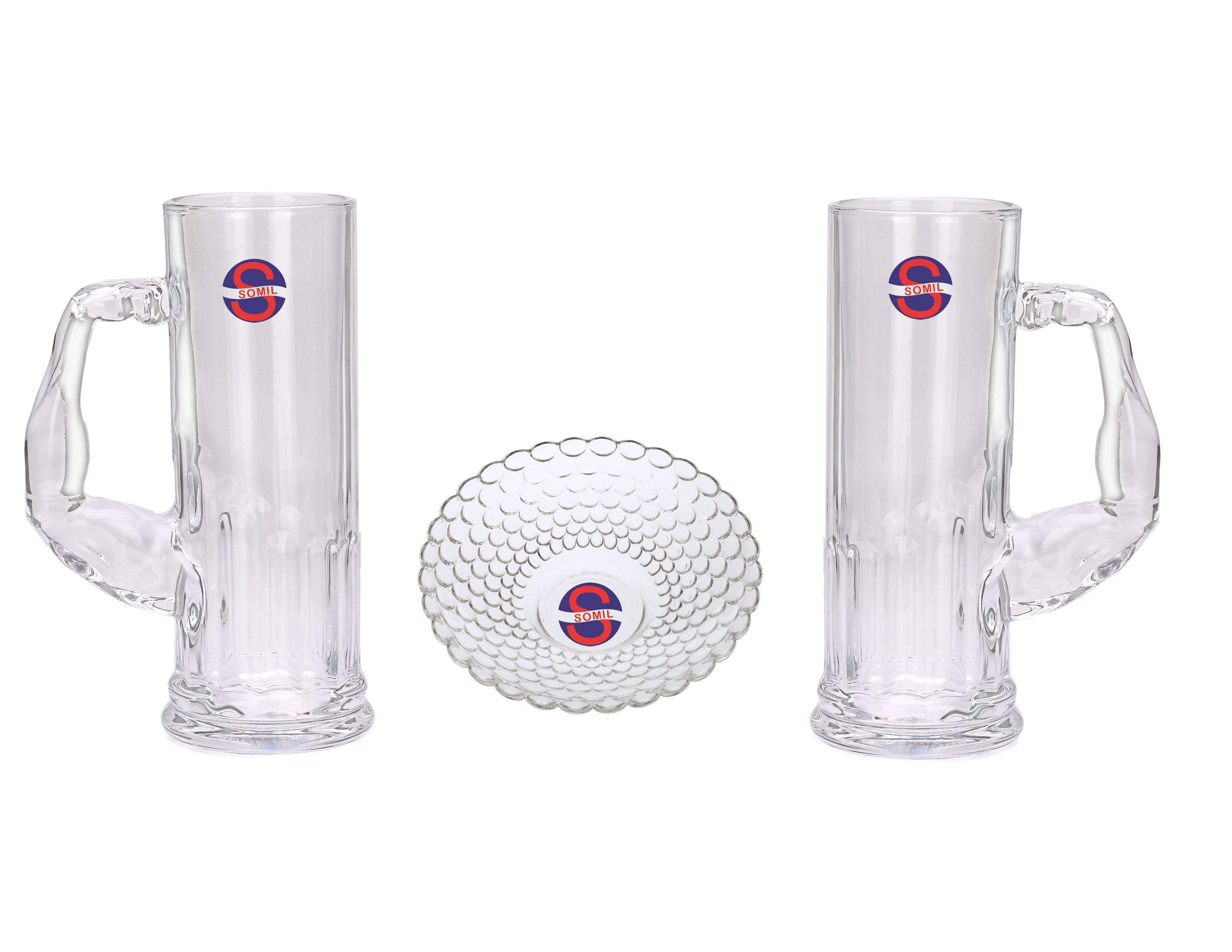     			Afast Glass Glass, Plate Set, Transparent, Pack Of 3, 550 ml