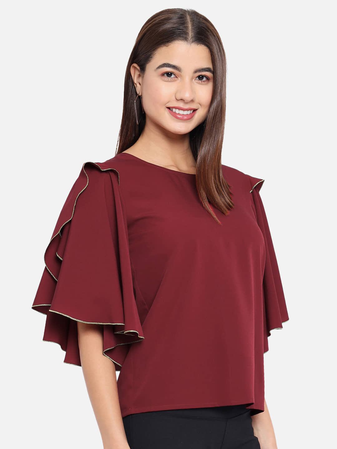 ALL WAYS YOU Women's Polyester Regular Top ( Maroon )