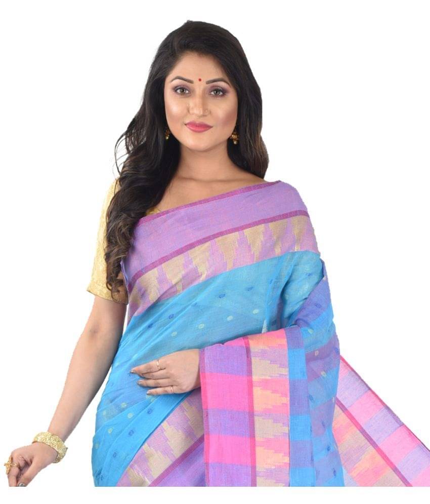     			ROY_ENTERPRISE_CREATION Bengal cotton Saree Without Blouse Piece ( Magenta,Pink )