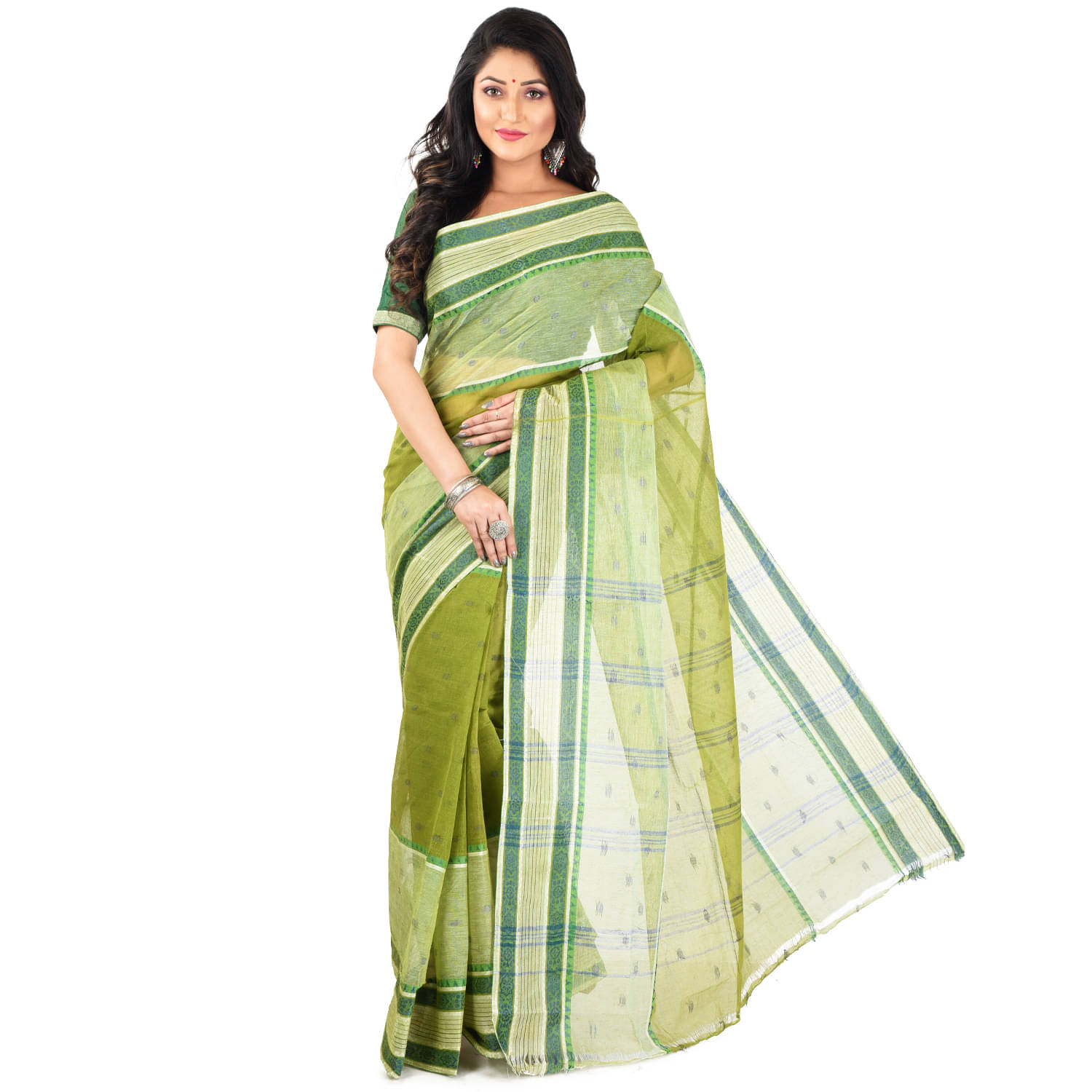 Roy Enterprises Creation Bengal cotton Saree Without Blouse Piece ( Grey ) Roy Enterprises Creation Bengal cotton Saree Without Blouse Piece ( Grey )