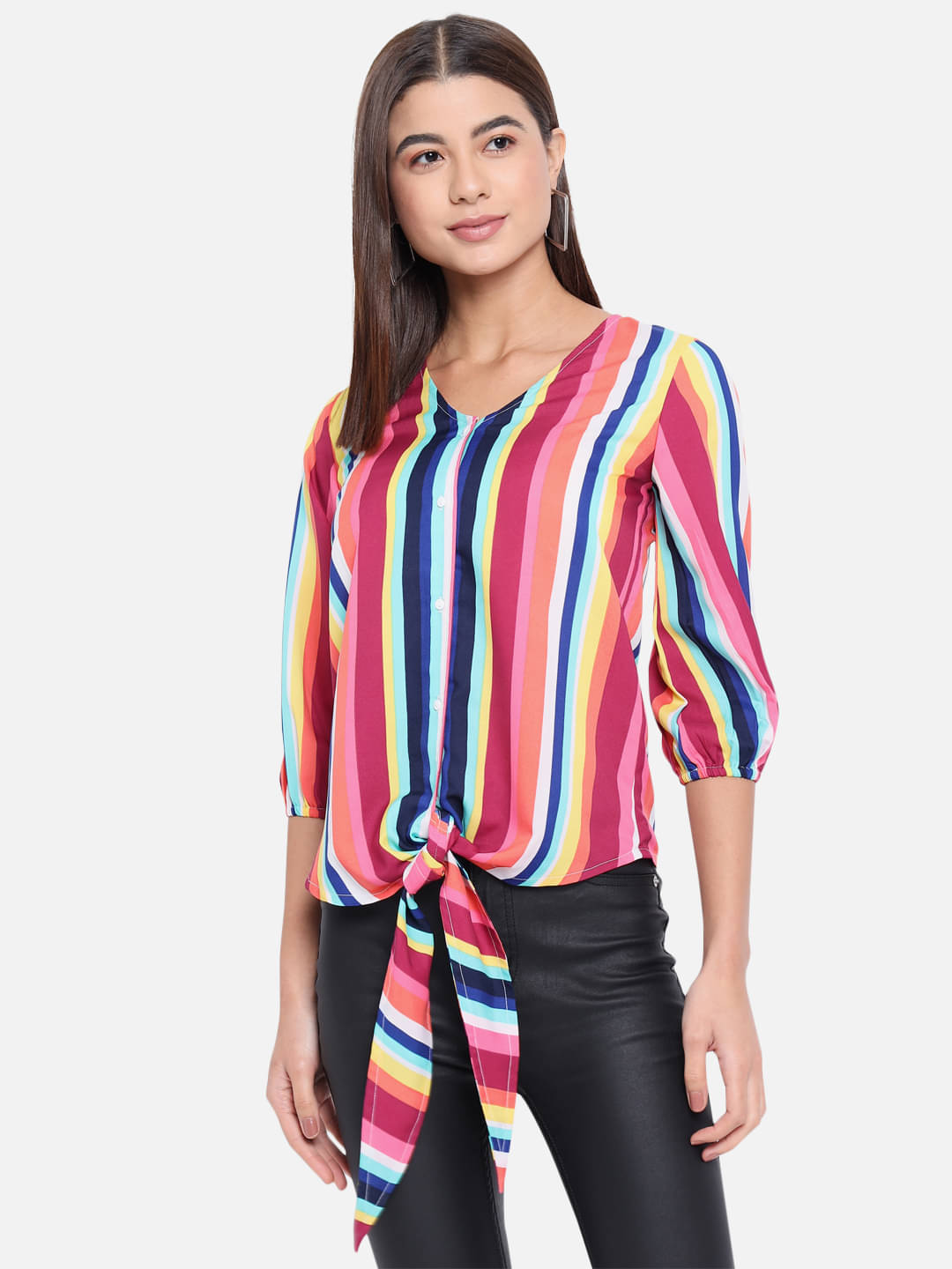 ALL WAYS YOU - Multicolor Polyester Women's Regular Top ( Pack of 1 ) ALL WAYS YOU - Multicolor Polyester Women's Regular Top ( Pack of 1 )