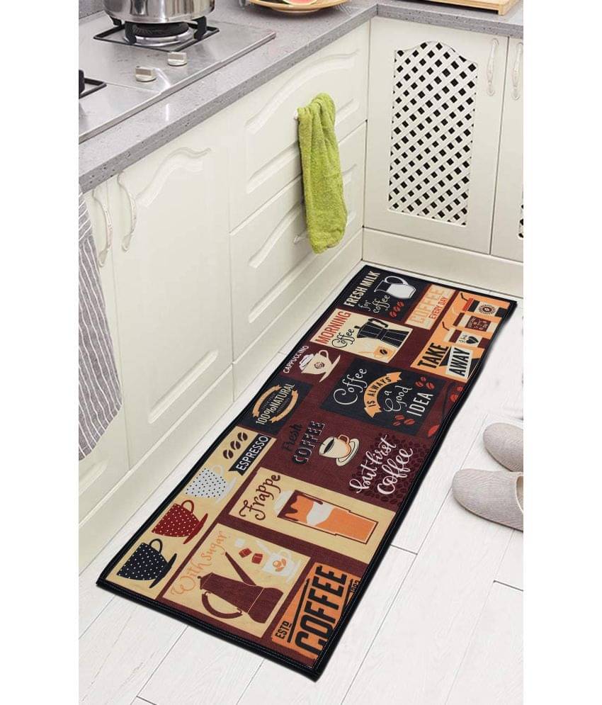 Aazeem digital printed brown Ultra-Thin Kitchen Runner(1pc, 18 In X 53 In) Aazeem digital printed brown Ultra-Thin Kitchen Runner(1pc, 18 In X 53 In)