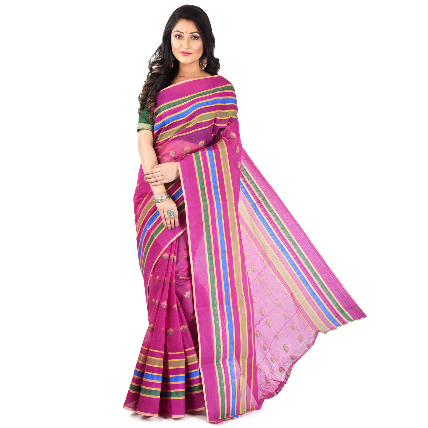     			Roy Enterprises Creation Bengal cotton Saree Without Blouse Piece ( Peach )