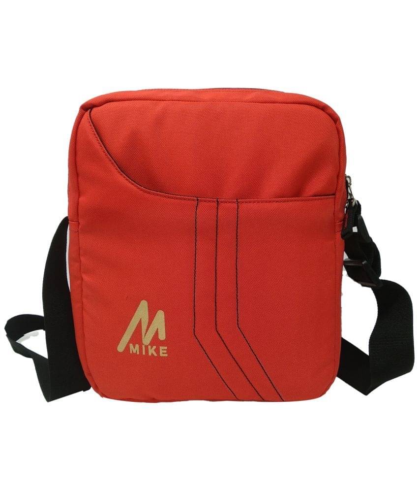     			mikebags Solid Messenger bag Red Polyester Casual Messenger Bag