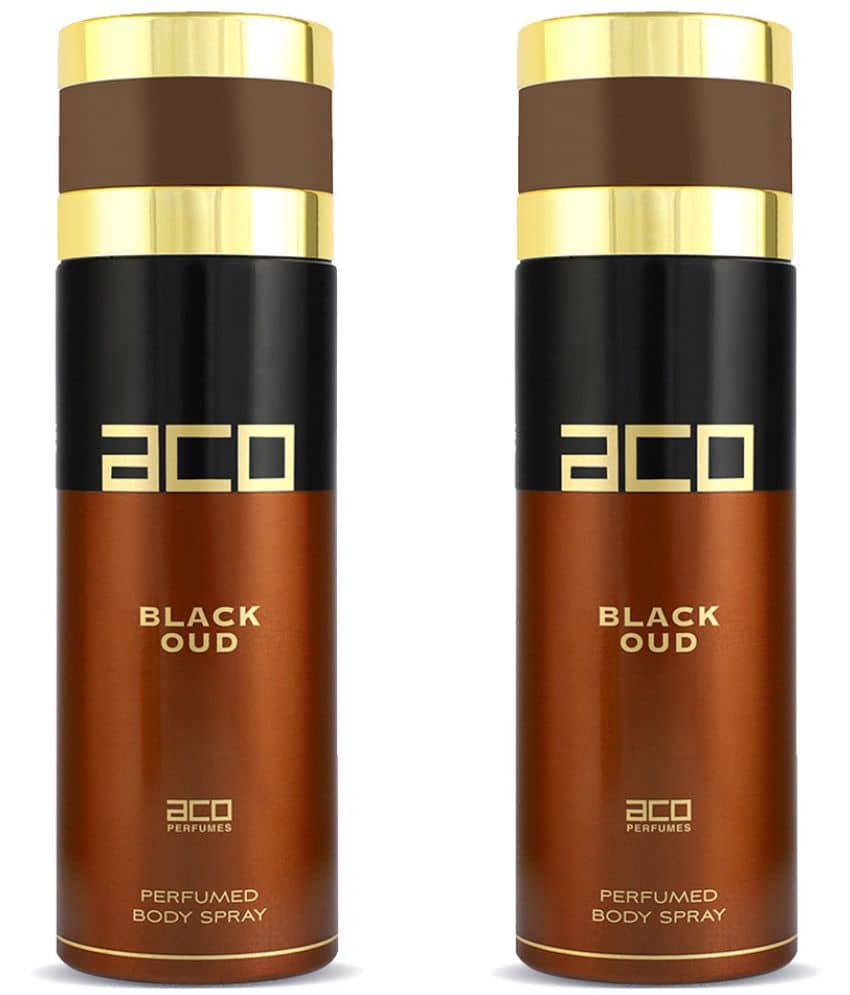 Aco Set of 2 Deodorant Body Spray, Black Oud For Men, 200ml Each