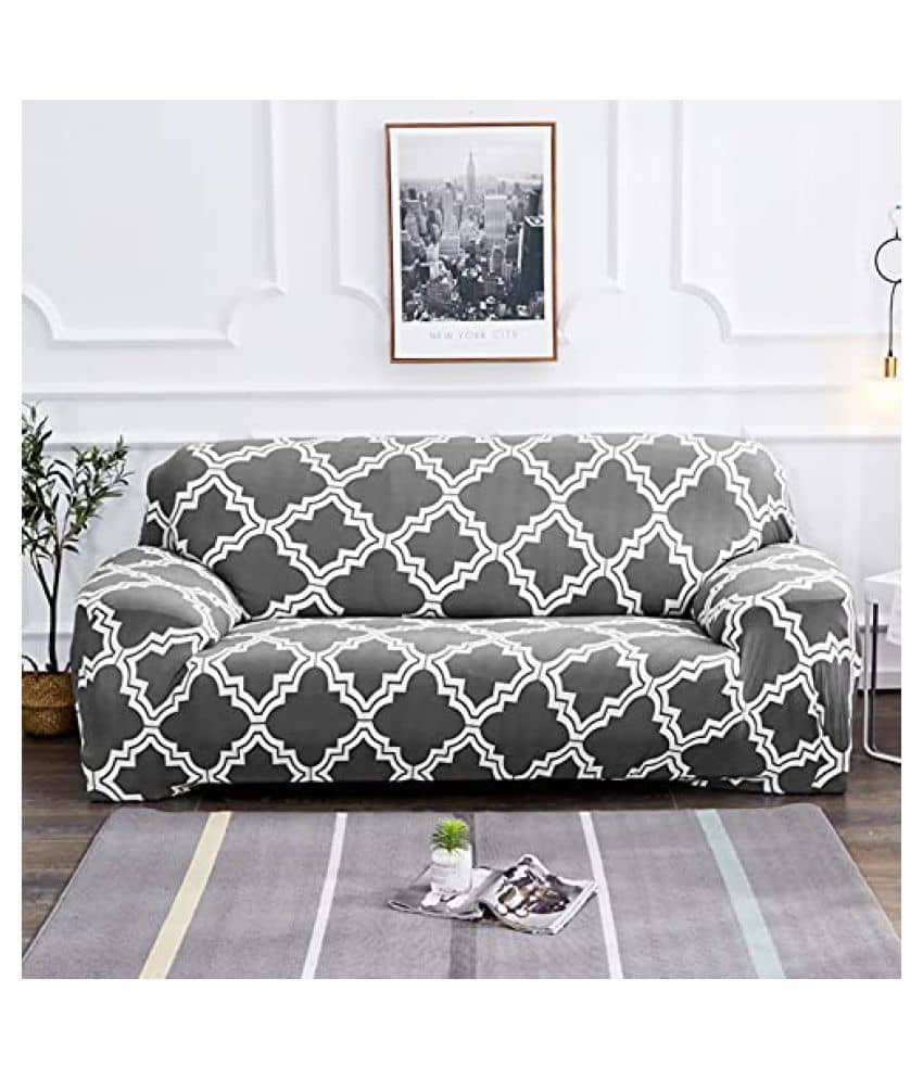 House Of Quirk 2 Seater Gray Polyester Single Sofa Cover