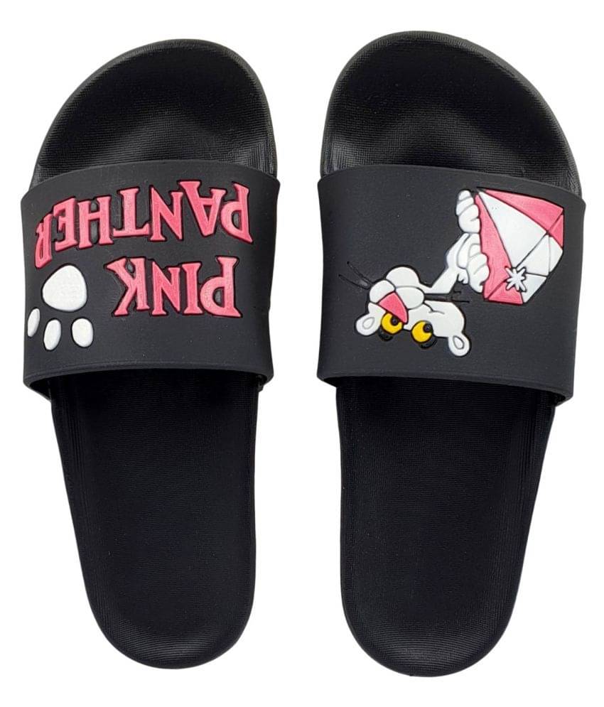     			Pampy Angel Black Slippers