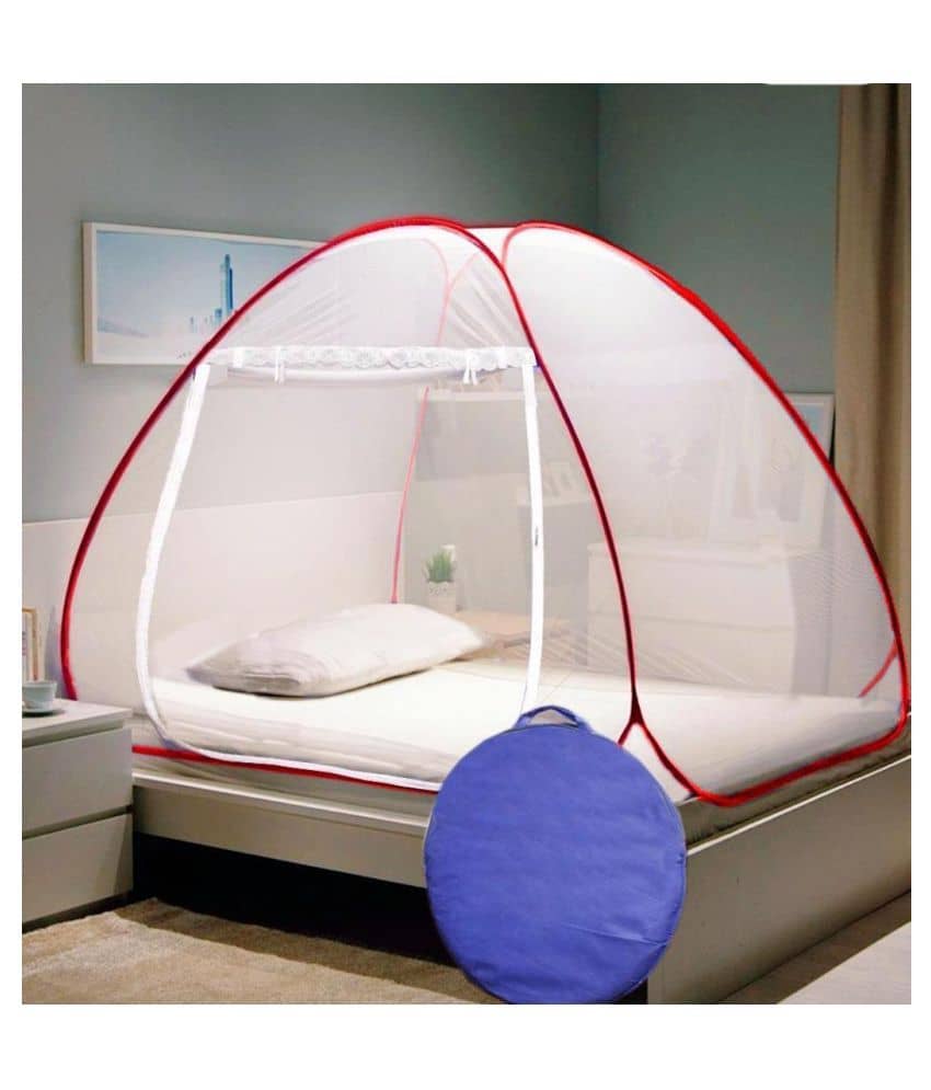 RIDDHI Double Pink Plain Mosquito Net, Machardani