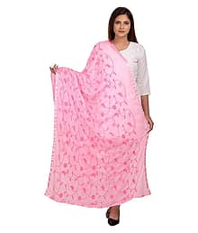 Raj Pink Chiffon Dupatta - Single