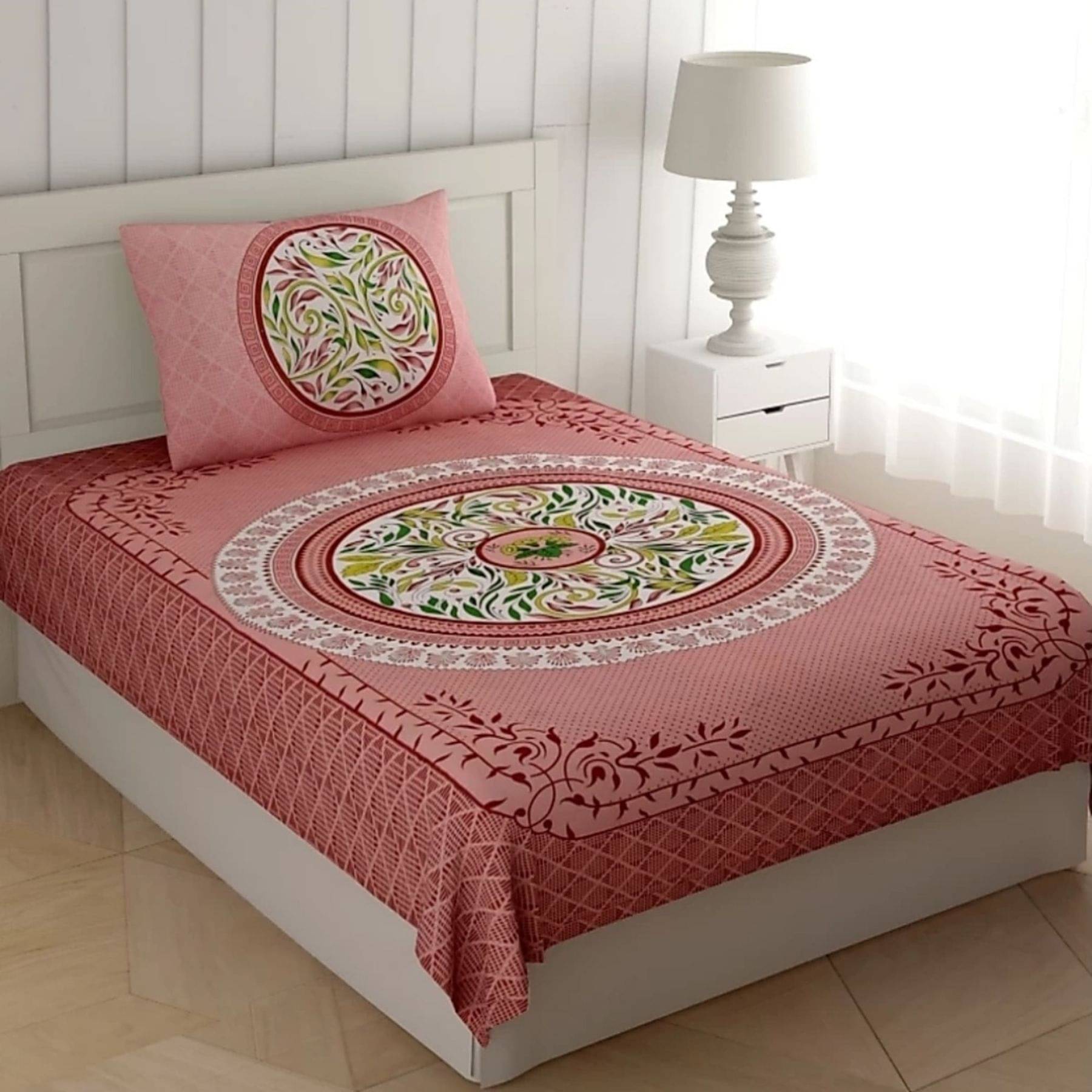 Uniqchoice Cotton Single Bedsheet with 1 Pillow Cover ( 220 cm x 153 cm ) Uniqchoice Cotton Single Bedsheet with 1 Pillow Cover ( 220 cm x 153 cm )