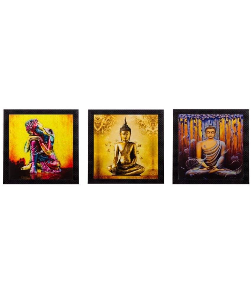     			eCraftIndia Set of 3 Lord Buddha Paper Painting