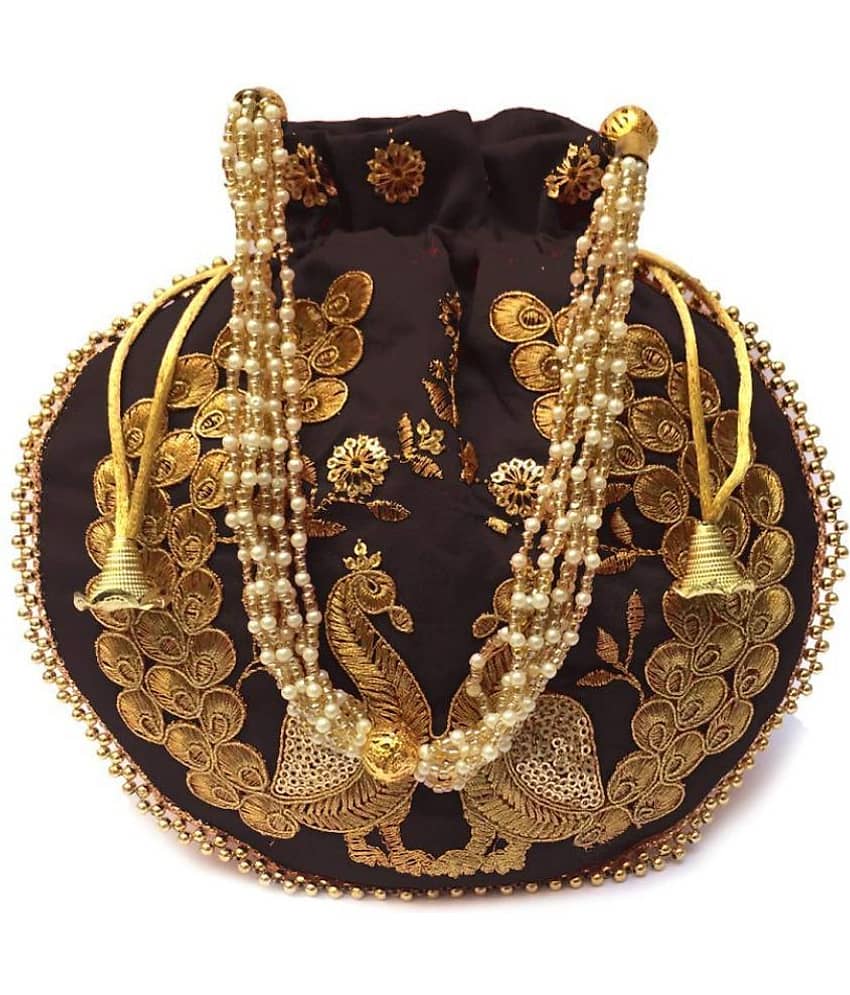 Apratim Black Silk Potli - Handbags | Buy online on ZillyBuy