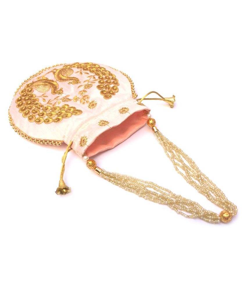     			Raj PeachPuff Silk Potli