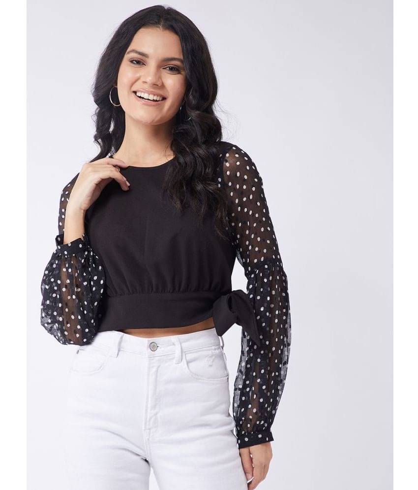     			Zima Leto Women's Polyester Crop Top ( Black )