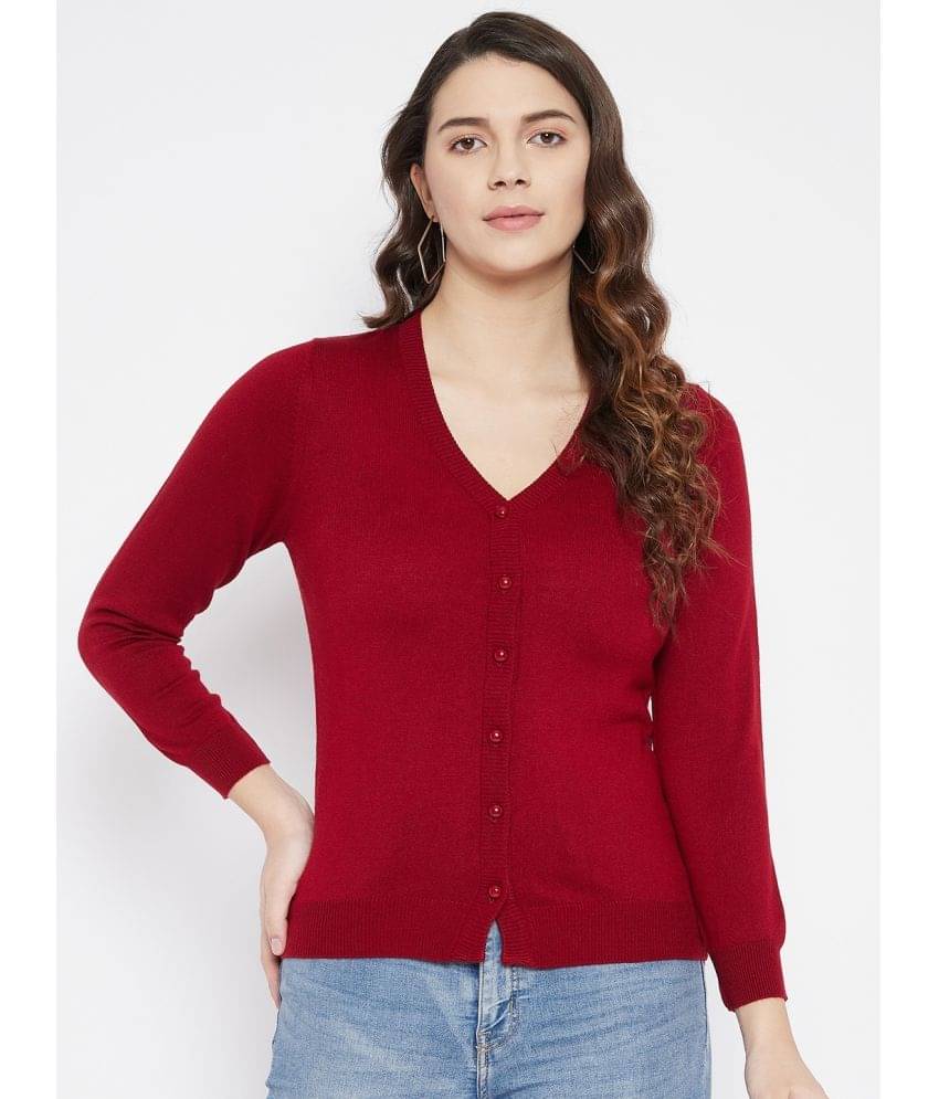 zigo Woollen Maroon Buttoned Cardigans - zigo Woollen Maroon Buttoned Cardigans -