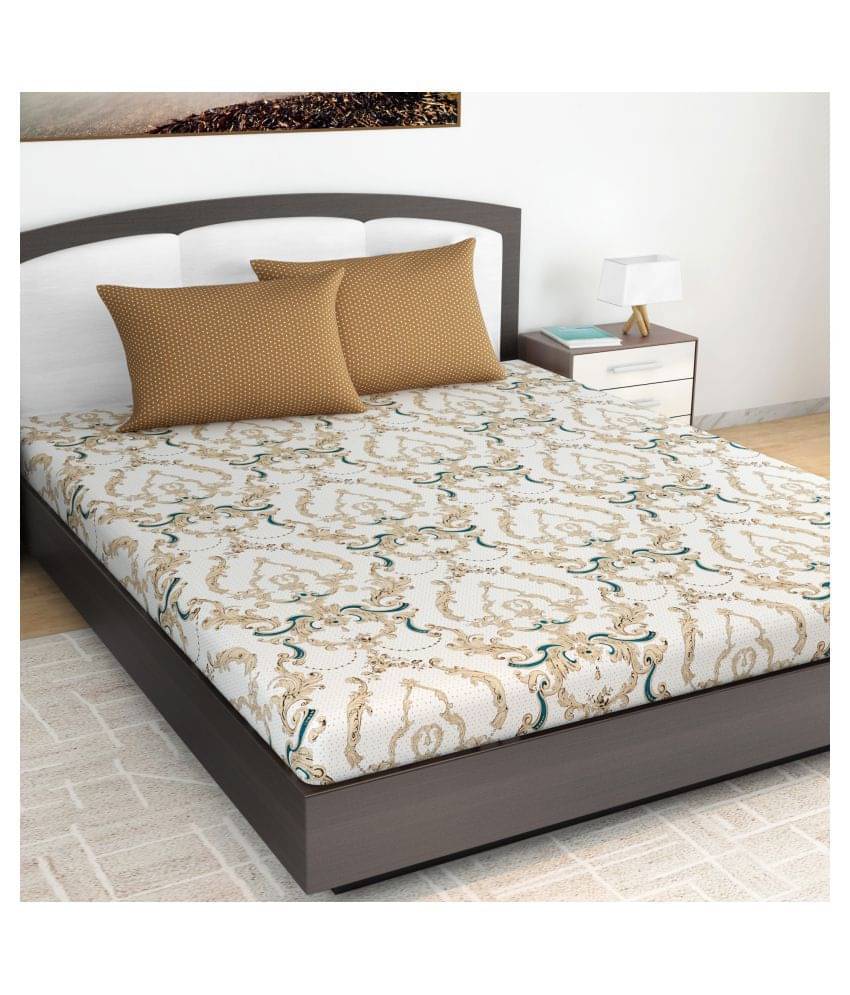     			DIVINE CASA Cotton King Bedsheet ( White )