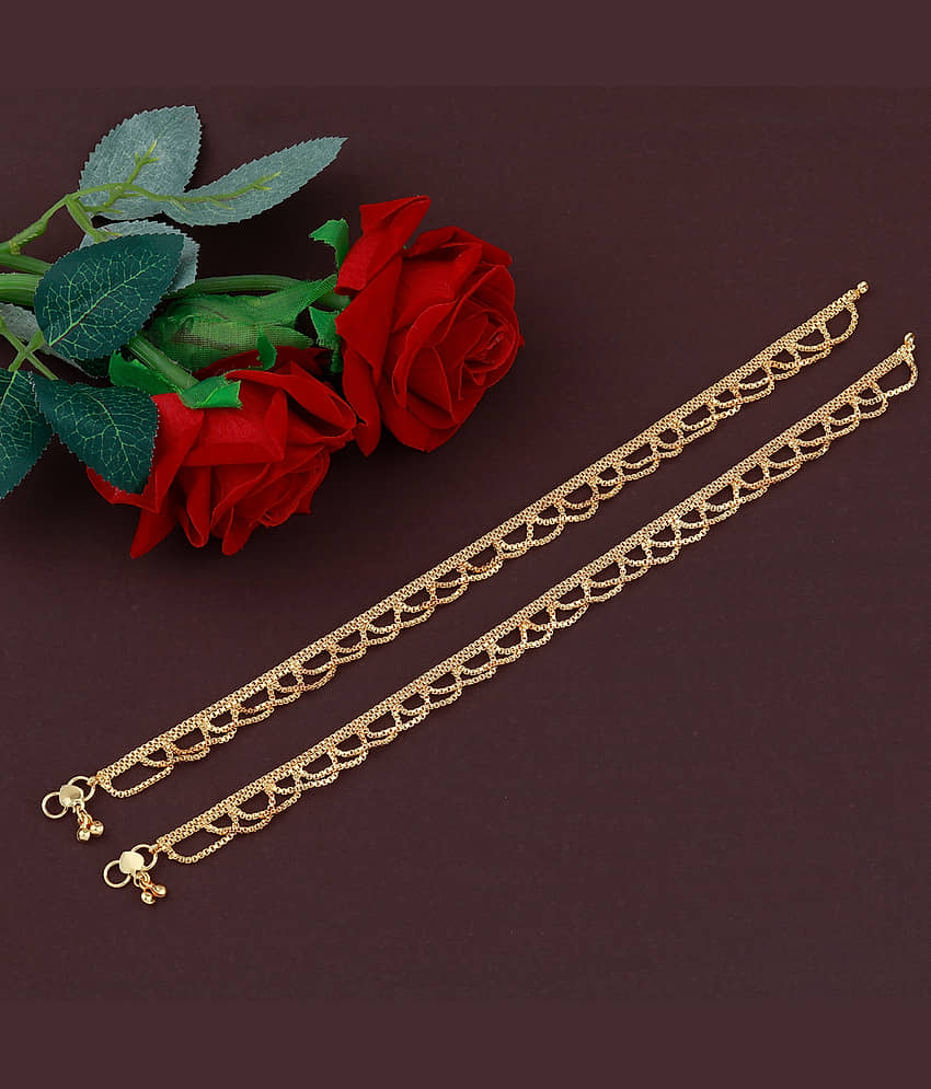 Gold plated Classic Look Payal Anklet for Women And Girl - Anklets | Buy online on ZillyBuy