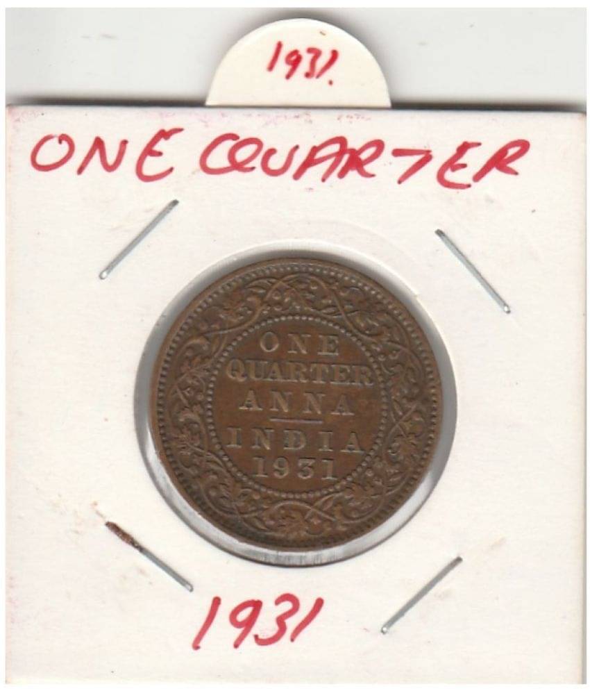 NUMISMATTECLY RARE AND COLLECTIBLE COPPER C01N ONE QUARTER  ANNA , YEAR-1931,GEORGE VTH KING EMPERROR-YEAR-1931, IN EXTRA  FINE CONDITION ,,HIGHLY COLLECTIBLE HIGH GRADE C01N.     			NUMISMATTECLY RARE AND COLLECTIBLE COPPER C01N ONE QUARTER  ANNA , YEAR-1931,GEORGE VTH KING EMPERROR-YEAR-1931, IN EXTRA  FINE CONDITION ,,HIGHLY COLLECTIBLE HIGH GRADE C01N.